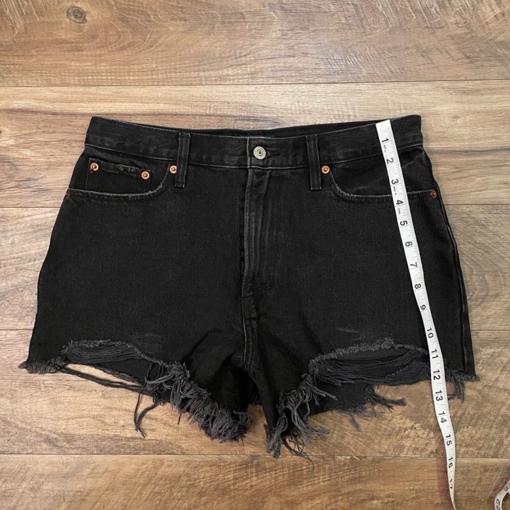 NEW! Abercrombie & Fitch Annie High Rise Black Denim Short Size 29/8 - Picture 9 of 10